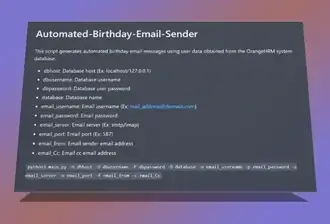 Automated Birthday Email Sender